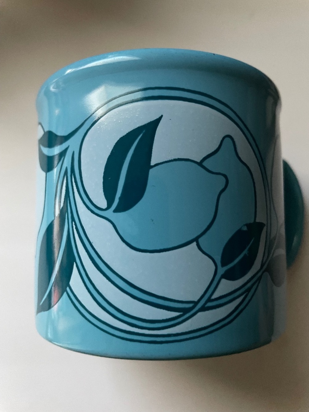 Vintage 1970's Blue lemon pattern mug Staffordshire Ironstone England